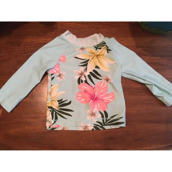Carter's Other - Carter’s Tropical Print Rash Guard/Swim Top Floral Beach Sz 3 Months Baby Girls